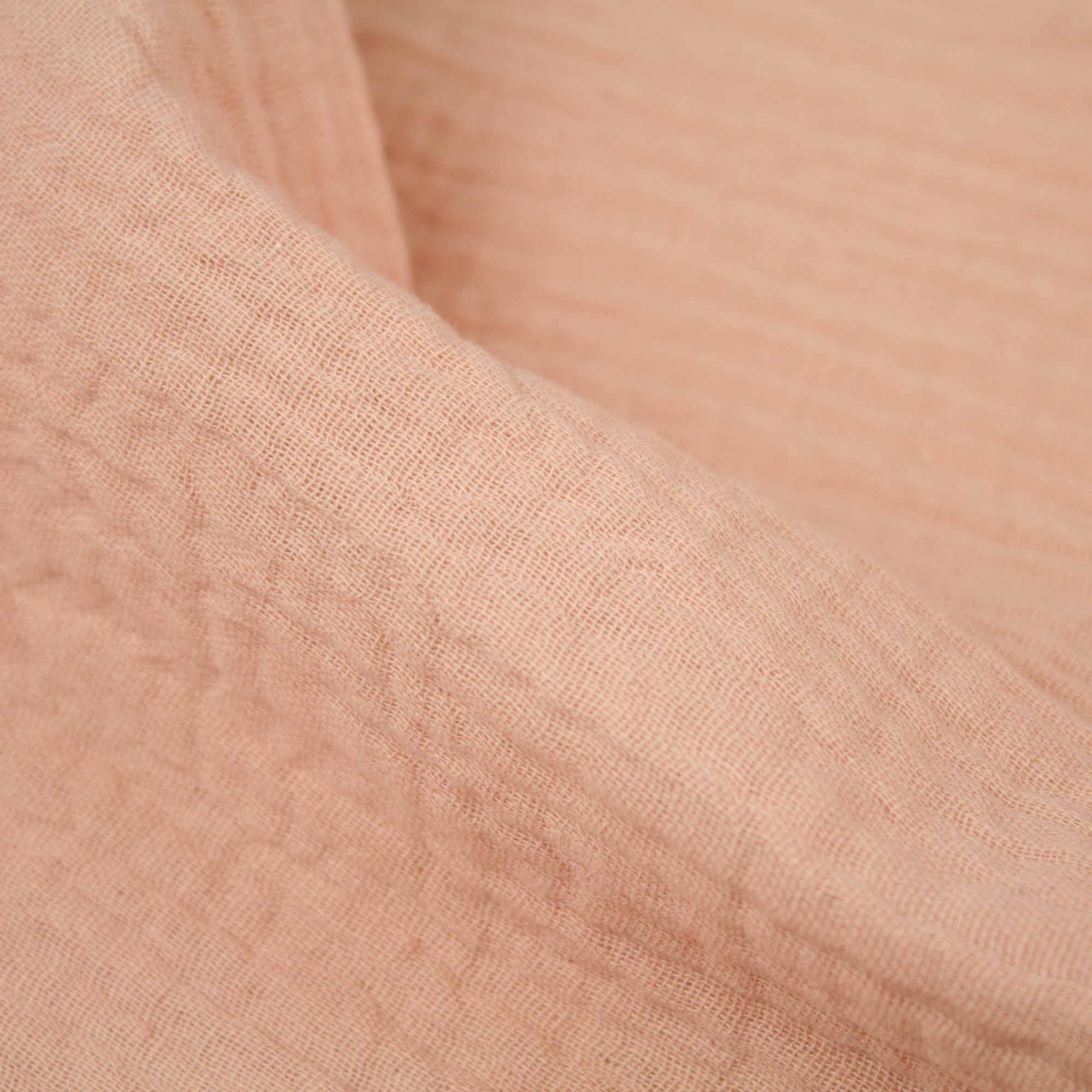 Double Gauze 100% Cotton Fabric Dressmaking Plain Lightweight Soft Muslin (Peach)