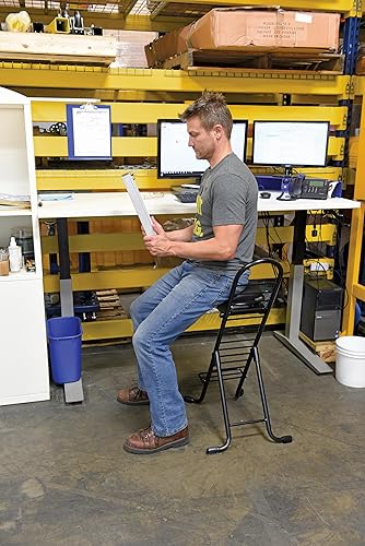 Miniatura 9 de Vestil CPRO-600S Sillas ergonómicas de trabajo de altura de acero de 14.25 pulgadas a 35.5 pulgadas. 220 libras de capacidad, color negro