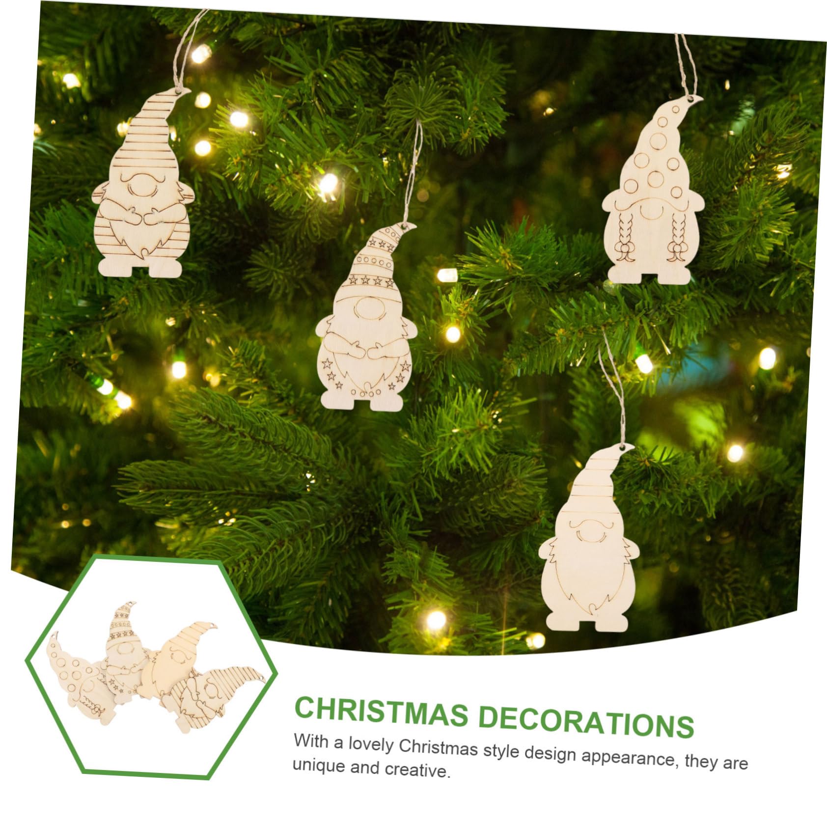 Colgantes De Madera Para Pintar Diy, 40 Piezas Multicolor, Juguetes Navideños Para Niños, Decoración Árbol De Navidad, Manualidades y Bricolaje Para Fiesta Invierno