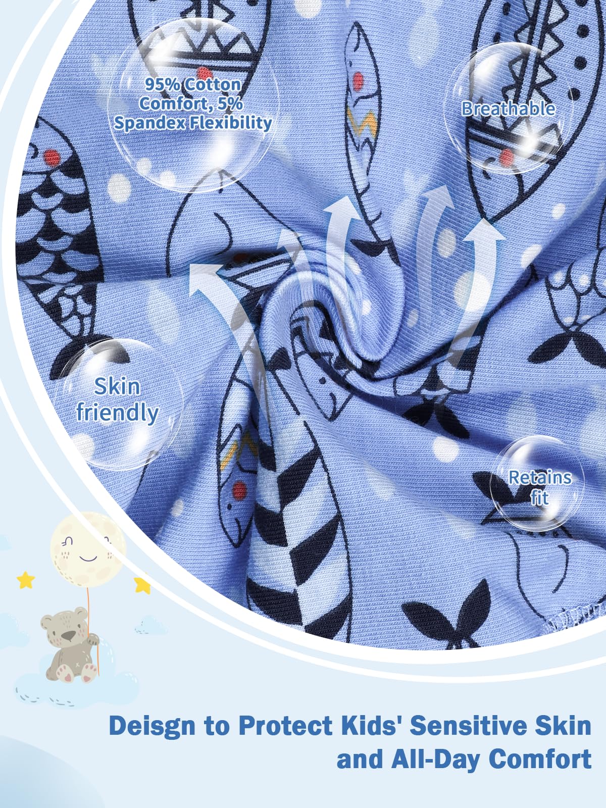 MOEMOE BABY Culottes d'apprentissage Garçon Lot de 10 en Coton Doux, Slip D Apprentissage Absorption Légère pour Petits Accidents, pour Crèche et Quotidien,2-6 Ans - 5