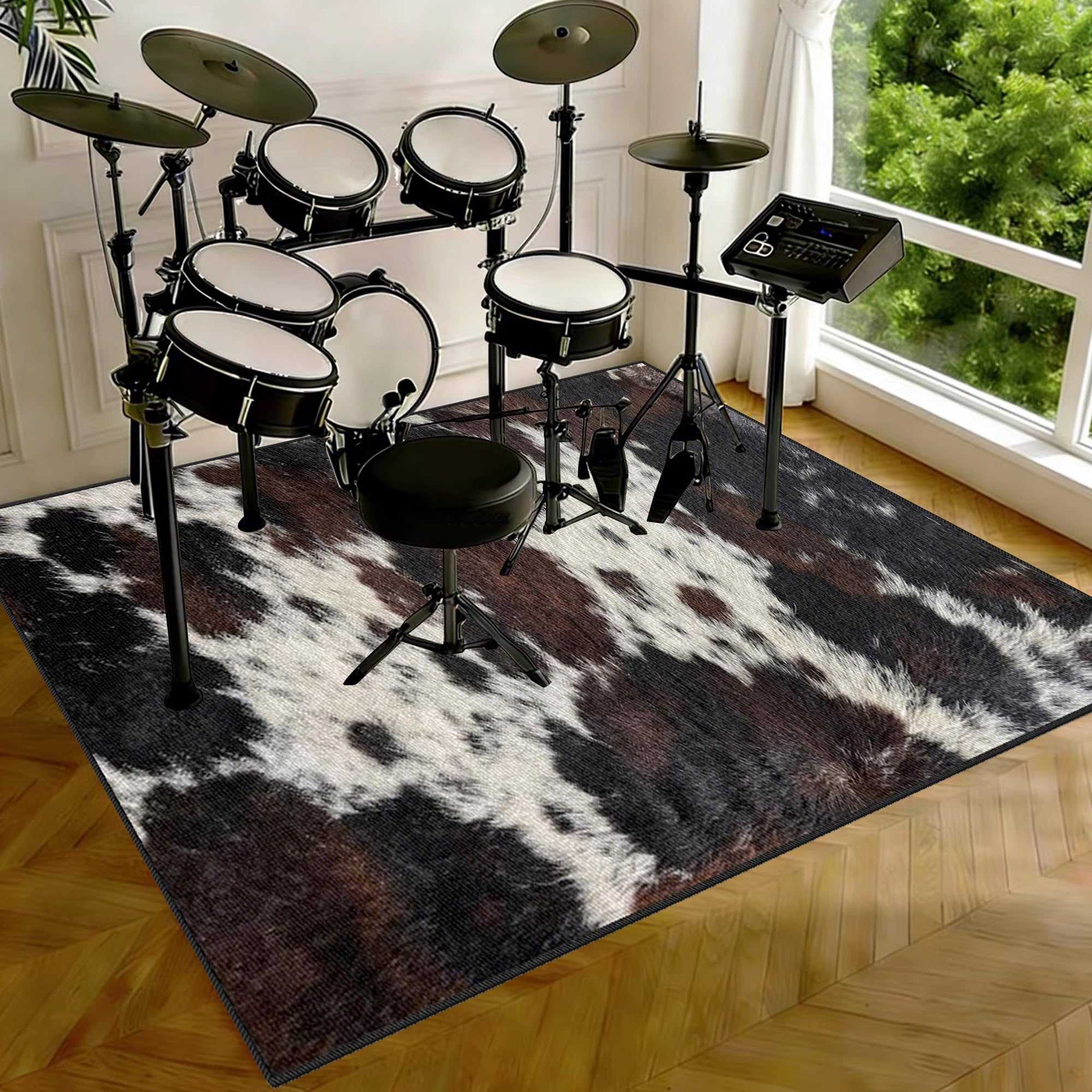 Elektroniczna mata perkusyjna dźwiękoszczelna mata bębnowa mata ochronna do akcesoriów perkusyjnych mata akustyczna mata podłogowa do instrumentów muzycznych 150 x 120 cm