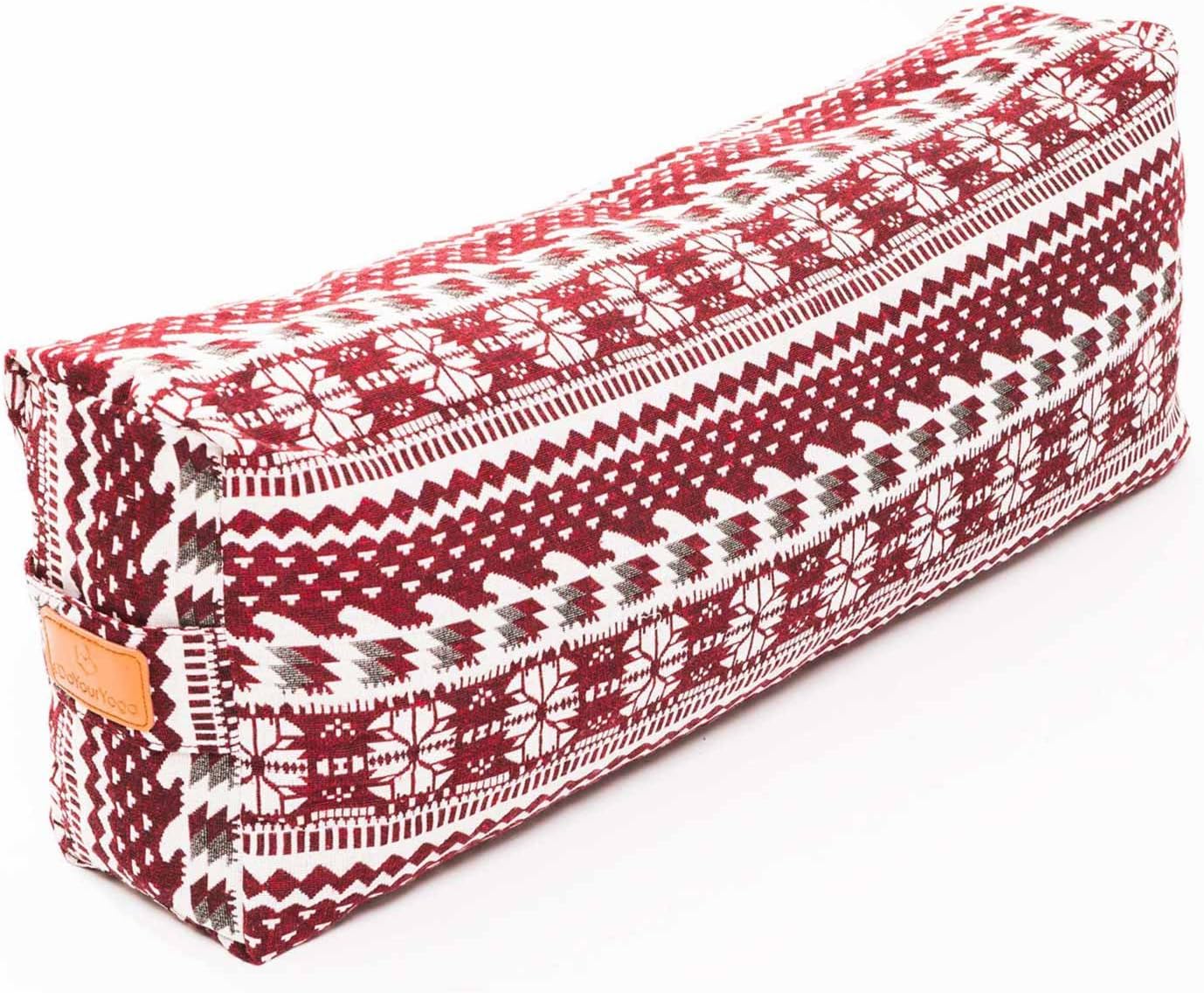 #DoYourYoga Rectangular Yoga Bolster »Paravati« with Organic Spelt Hull / 26.4" x 5.1" – Yoga Cushion/zafu/Meditation Cushion/Meditation mat/high Sitting Comfort/Machine Washable & Skin-Friendly.