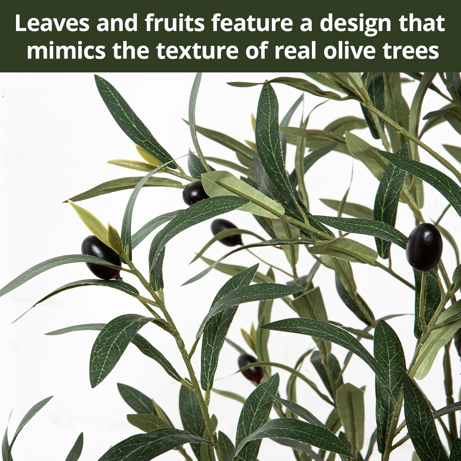 6ft Faux Olive Tree, Artificial Olive Tree Indoor, High Imitation Silk Plant Artificial Plants with Natural Wood Trunk and Lifelike Fruits for Home Office Decor