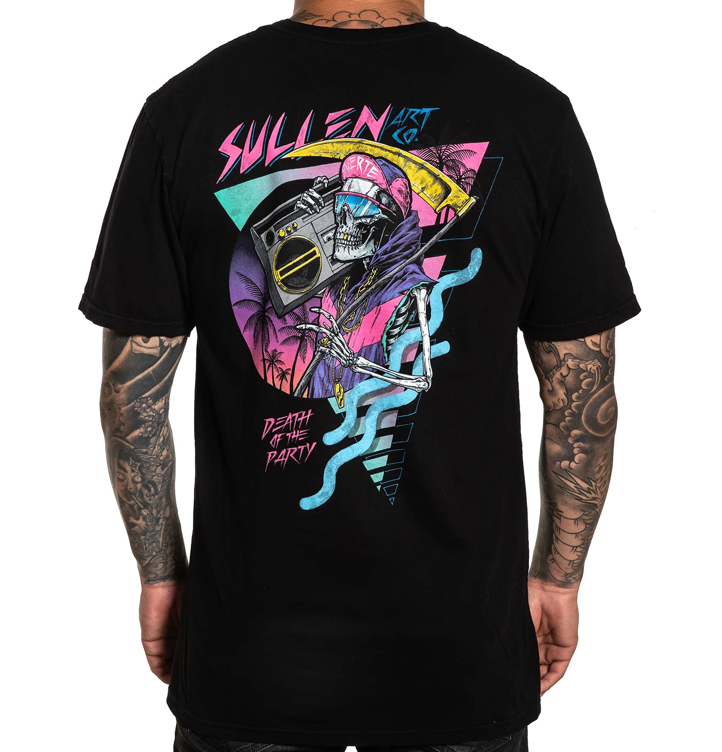Sullen Art CollectiveSullen Muerte Short Sleeve Premium Fit Vintage Tattoo Skull Graphic T-Shirt for Men