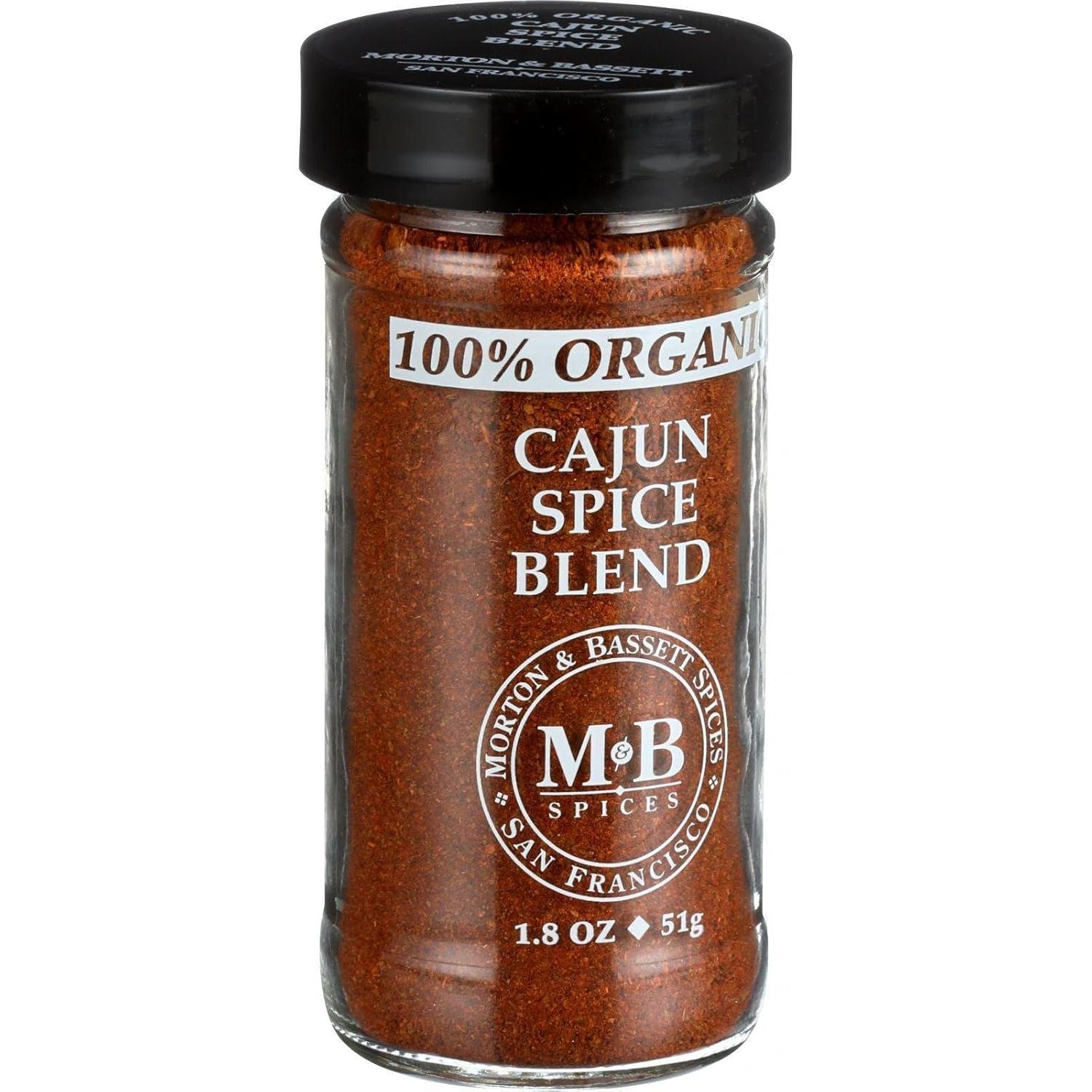 Morton & Bassett Organic Cajun Spice Blend, 1.8-Ounce Jars (Pack of 3)