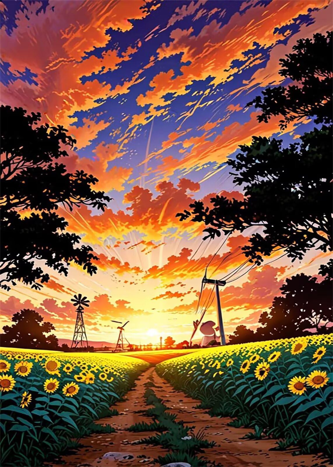 Puzzle 1200 Pezzi Girasole All'Alba Puzzle per Adulti, Difficile e Sfidante con Poster Idea Regalo per Appassionati Puzzle Classici