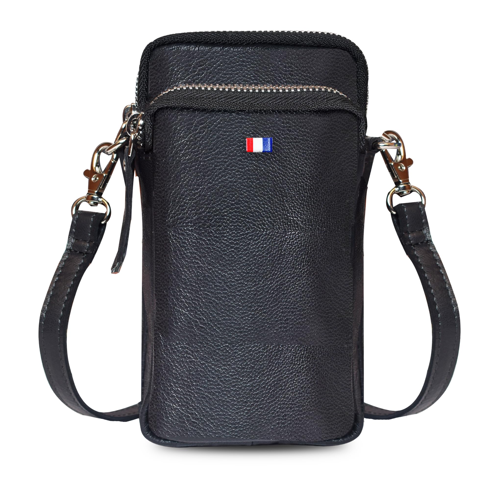 abys Black Genuine Leather Unisex Mini Mobile Bag,Mobile & Passport Pouch for Women,Sling Multipurpose Travel Bag for Men,Adjustable Detachable Strap-picture-43
