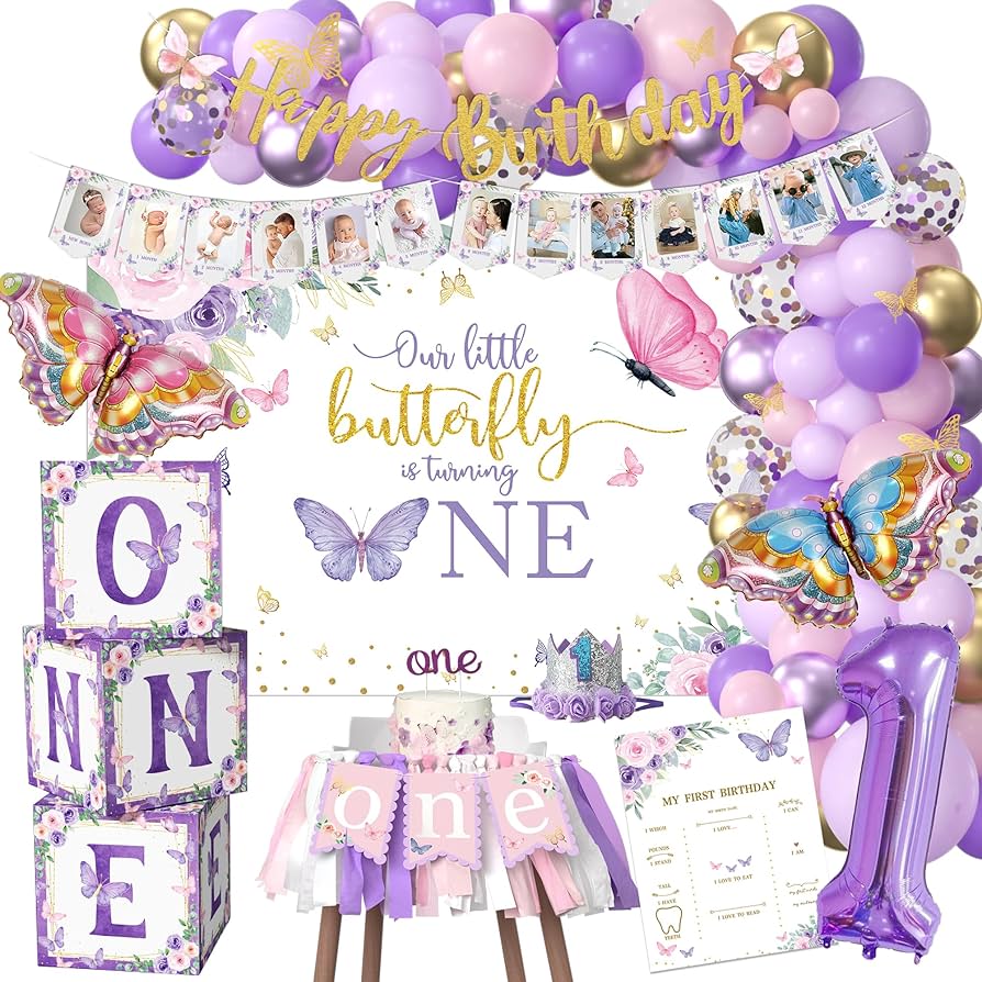 L BUTTON BUTTERFLY BOA ｜birthdaybash Amazon.com: Butterfly Birthday Decorations for Girls