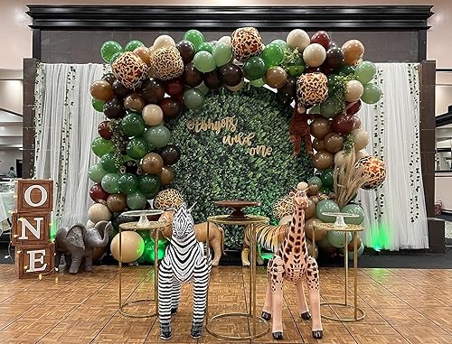 Miniatura 8 de Leowefowa Cubierta de fondo redonda de hojas verdes, telón de fondo redondo de 7.2 pies, telón de fondo de pared de césped, cubierta de soporte para