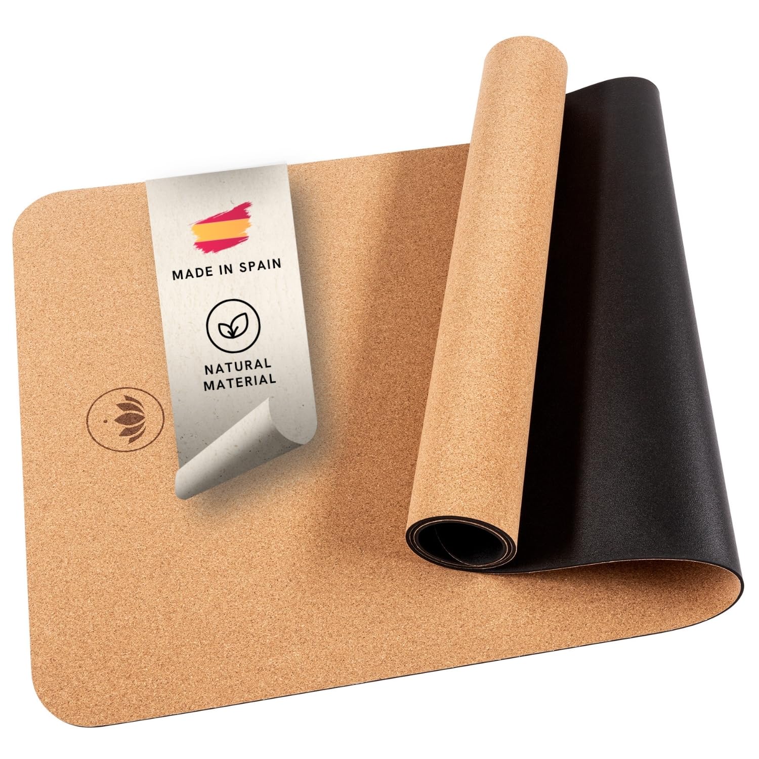 Lotuscrafts® Arise Cork Yogamatte Kork mit 100% Naturkautschuk, Extrem Rutschfest, Yoga Matte für Hot Yoga mit Sweat Proof Oberberfläche, 185 x 65 x 0,4 cm
