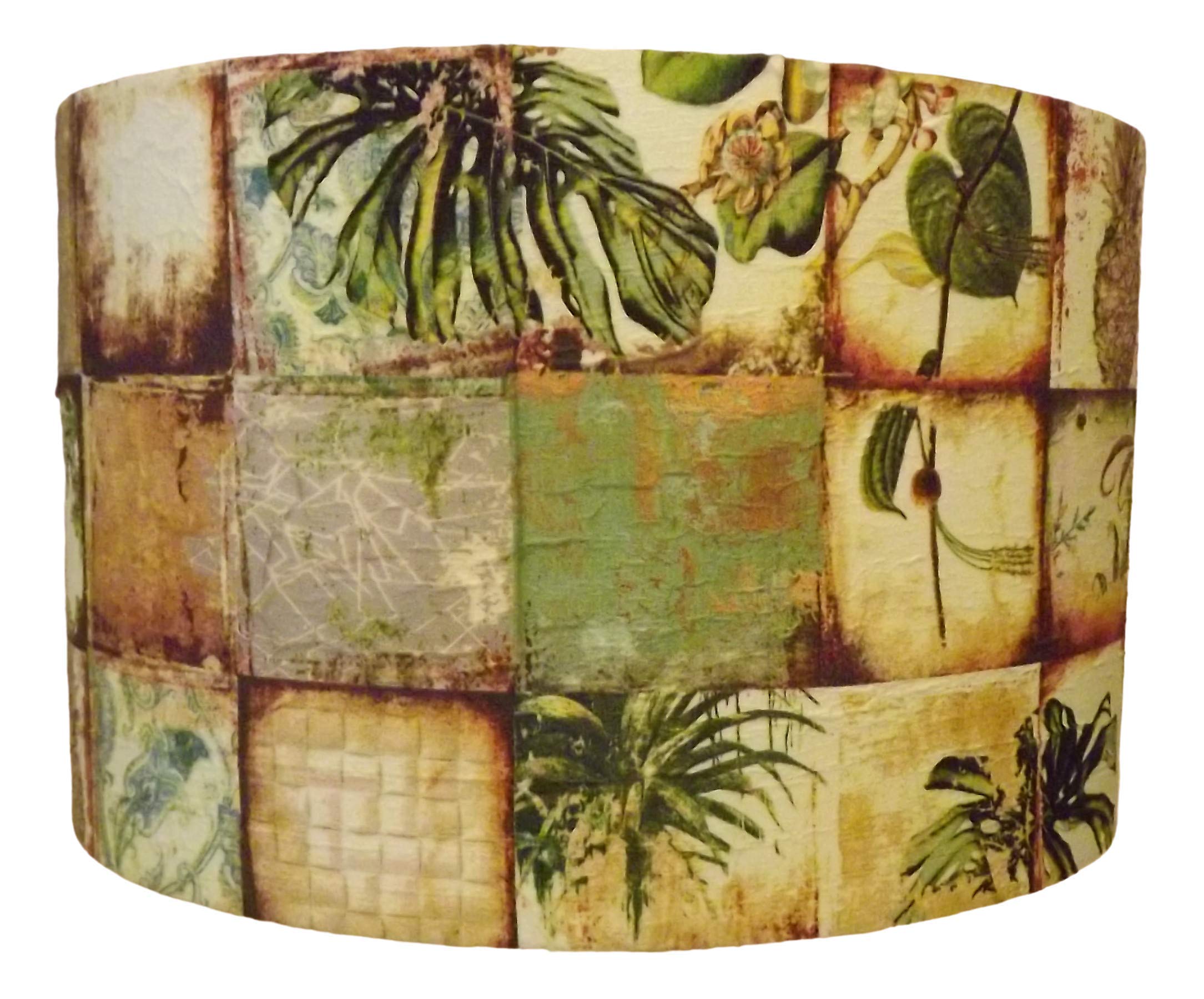 Tropical Patchwork Lampshade, light shade,green palm leaf