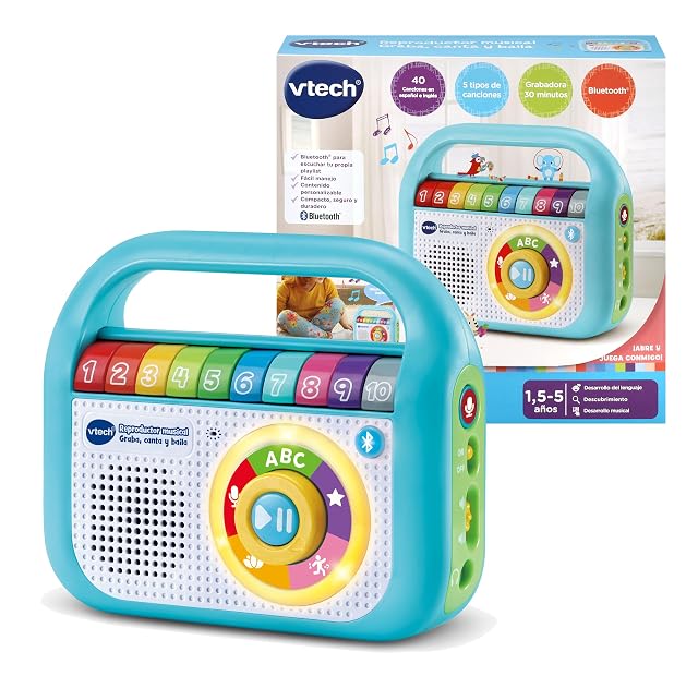 VTech-Baby Reproductor Musical Graba Canta y Baila, Juguete niños +1.5 años