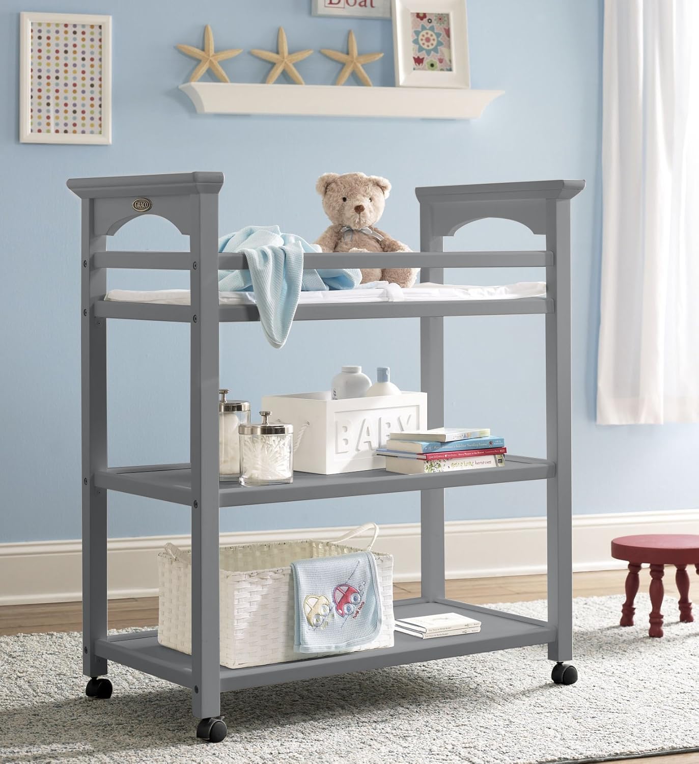 graco lauren changing table white