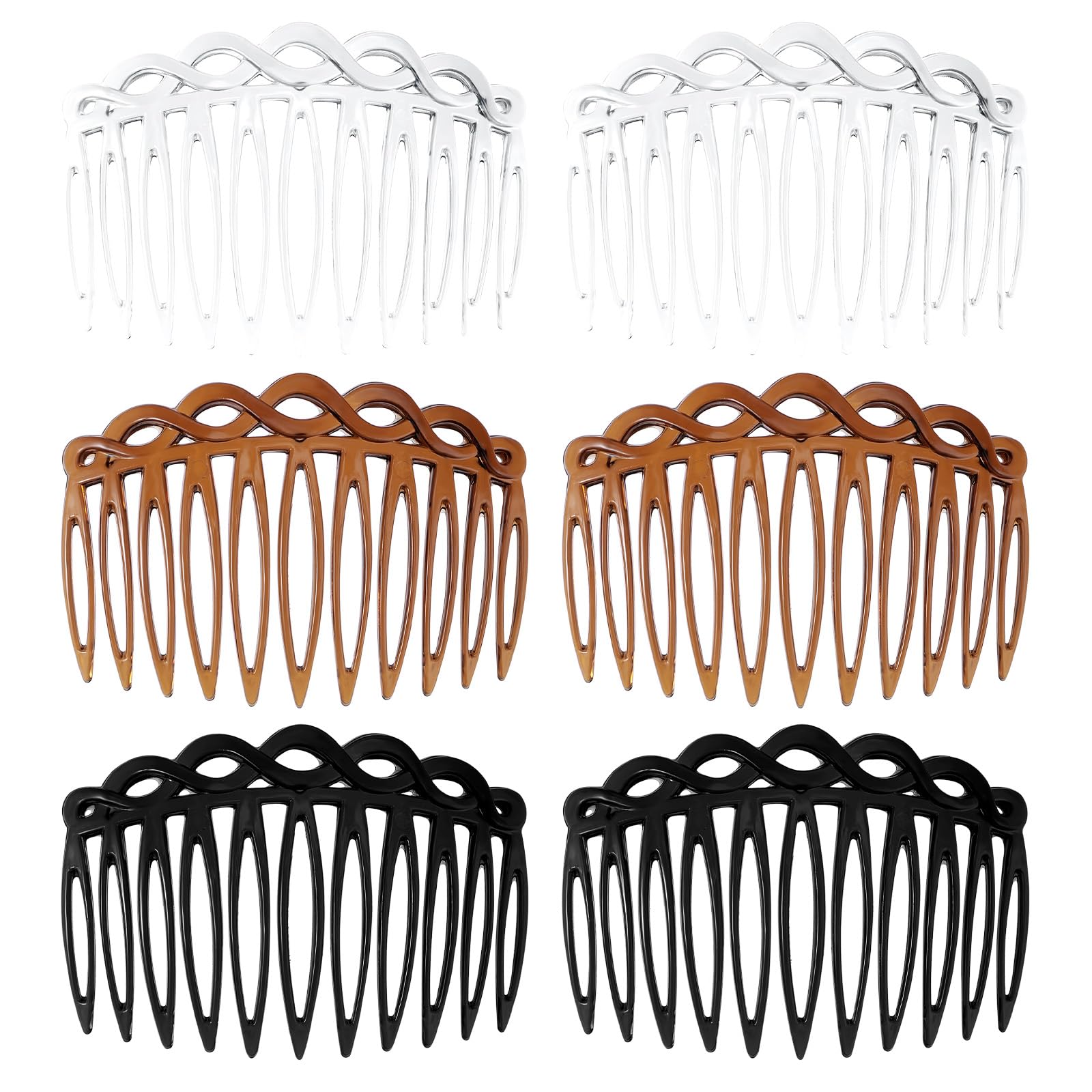 Ymapinc 6PCS French Hair Combs for Women - Resin Decorative Comb Clips, Small Hair Styling Tools for Curly Straight Hair, Bridal Wedding Accessories