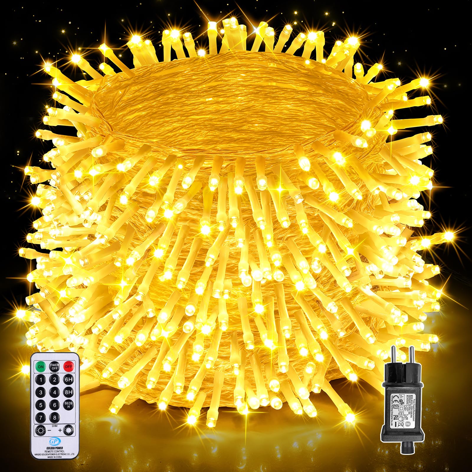 Auriostar Guirnalda Luces Navidad Exterior IP44 Impermeable, 8 Modos Arbol LED 80m 800LEDs, Luces para Balcon, Habitacion, Fiestas, Boda (Blanco Cálido)