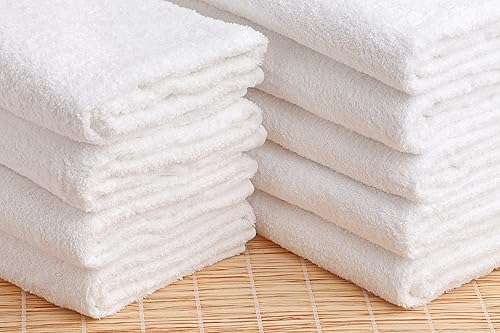 PGT Brands WBT2752PGT - Juego de 6 toallas de baño blancas, 27 x 52 pulgadas, 100% algodón, toallas de baño suaves para el hogar, hoteles, spa y
