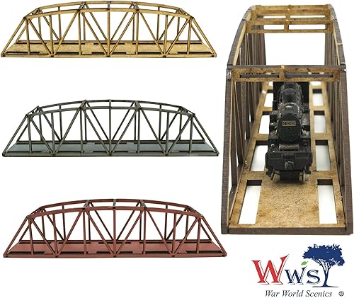 Miniatura 2 de War World Scenics - Puente Camelback MDF de calibre N de una sola vía (7.874 in) (elige color) - Escala de modelado ferroviario Modelo ferroviario