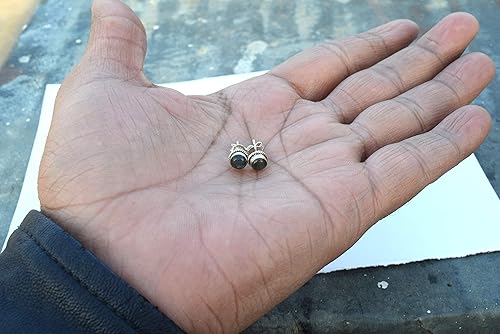 Miniatura 2 de Blue Sapphire Stone Stud Post Earrings, 925 Sterling Silver Gemstone Earring 6 MM Round Girl Women Gift