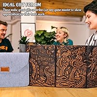 Vista 6 de CZYY DND Pantalla de Dungeon Master de Cuatro Paneles con Bolsillos, Cuero Sintético con Relieve 3D con Cthulhu - Incluye Insertos de Pantalla DM