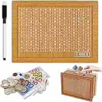 Salvadanaio In Legno Con Contatore - Obiettivo Risparmio 2000€ - Per Bambini E Adulti - Foto 4