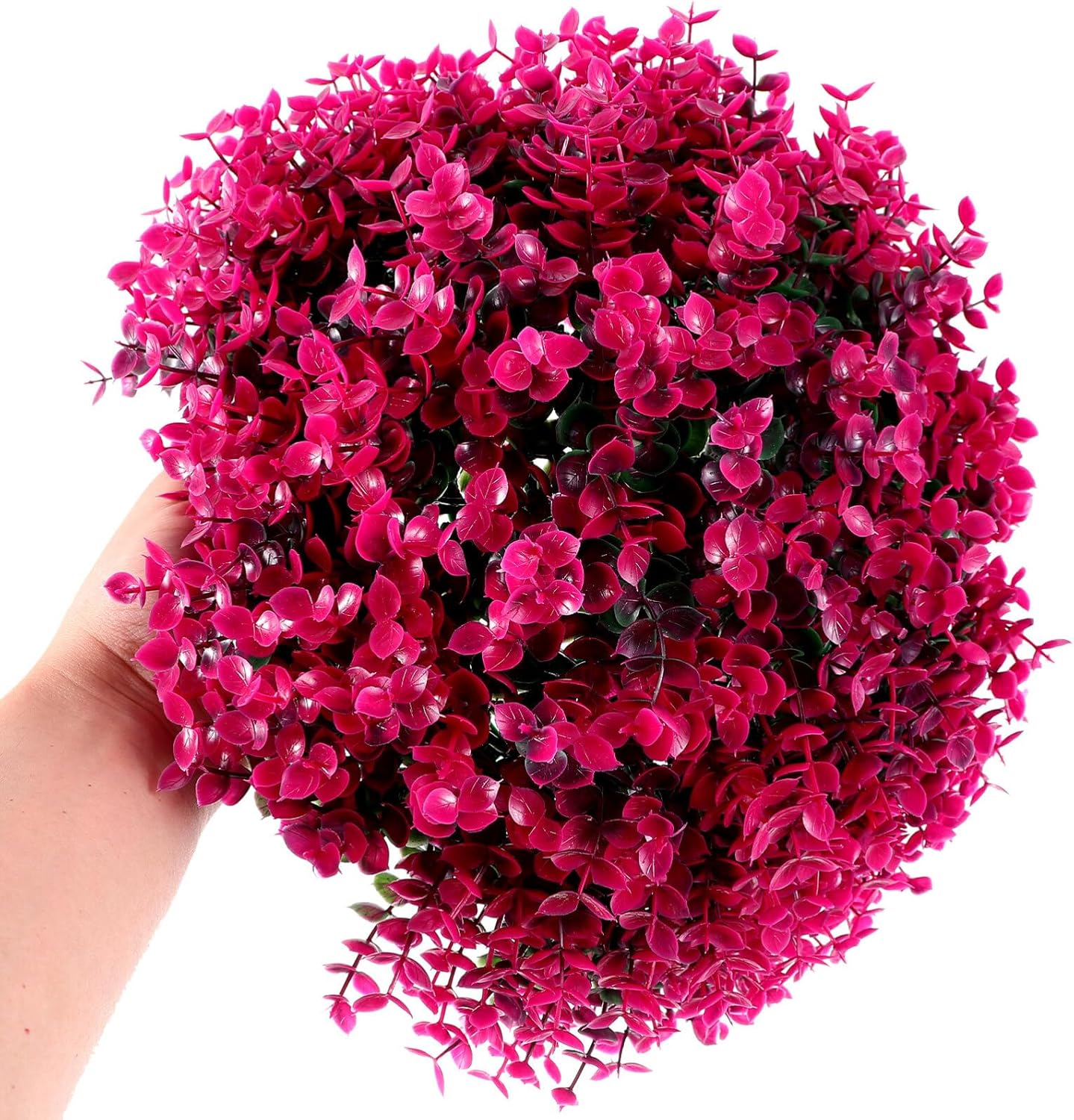 Simulated Eucalyptus Leaf Decorative Plant Ball Lightweight Indoor Outdoor Topiary Grass Balls for Home Decor Weddings Parties and Events Purple