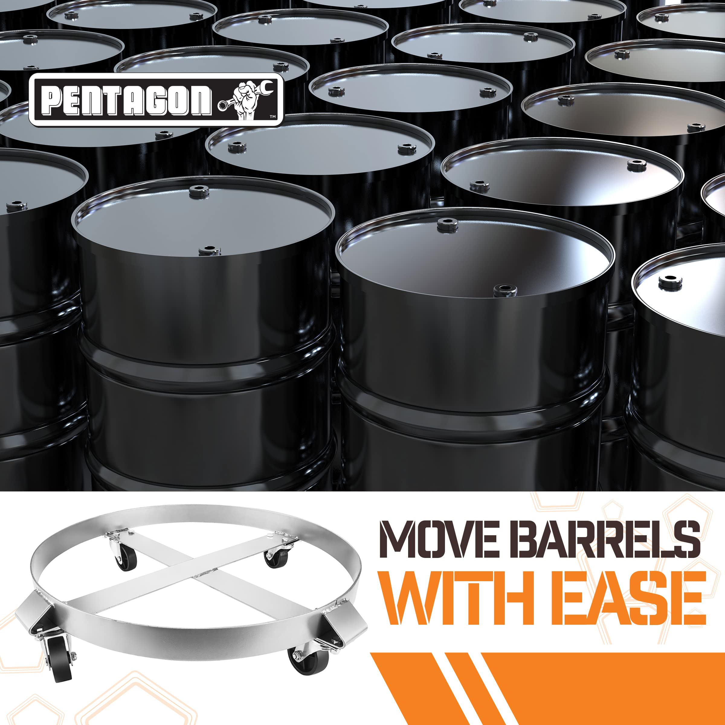 PENTAGON TOOLS 55Gallon Drum and Garbage Can Dolly HeavyDuty Metal