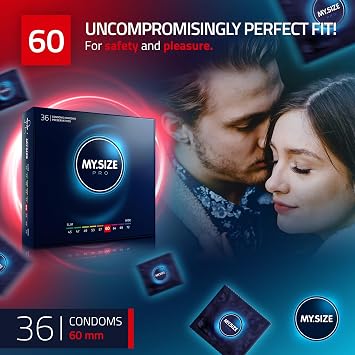 MY.SIZE PRO Condom Size 5, 60 mm, XL, 36 Condoms - Perfect fit and a Suitable Size for Everybody