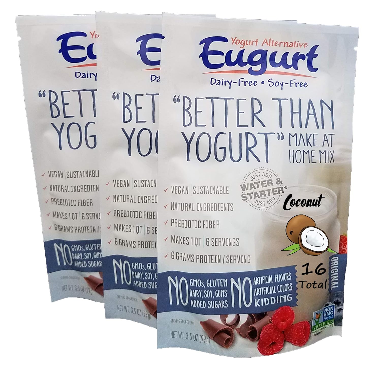 "Better Than Yogurt" Make At Home Mix (Dairy and Soy Free!) (Vanilla, 8-Pack)