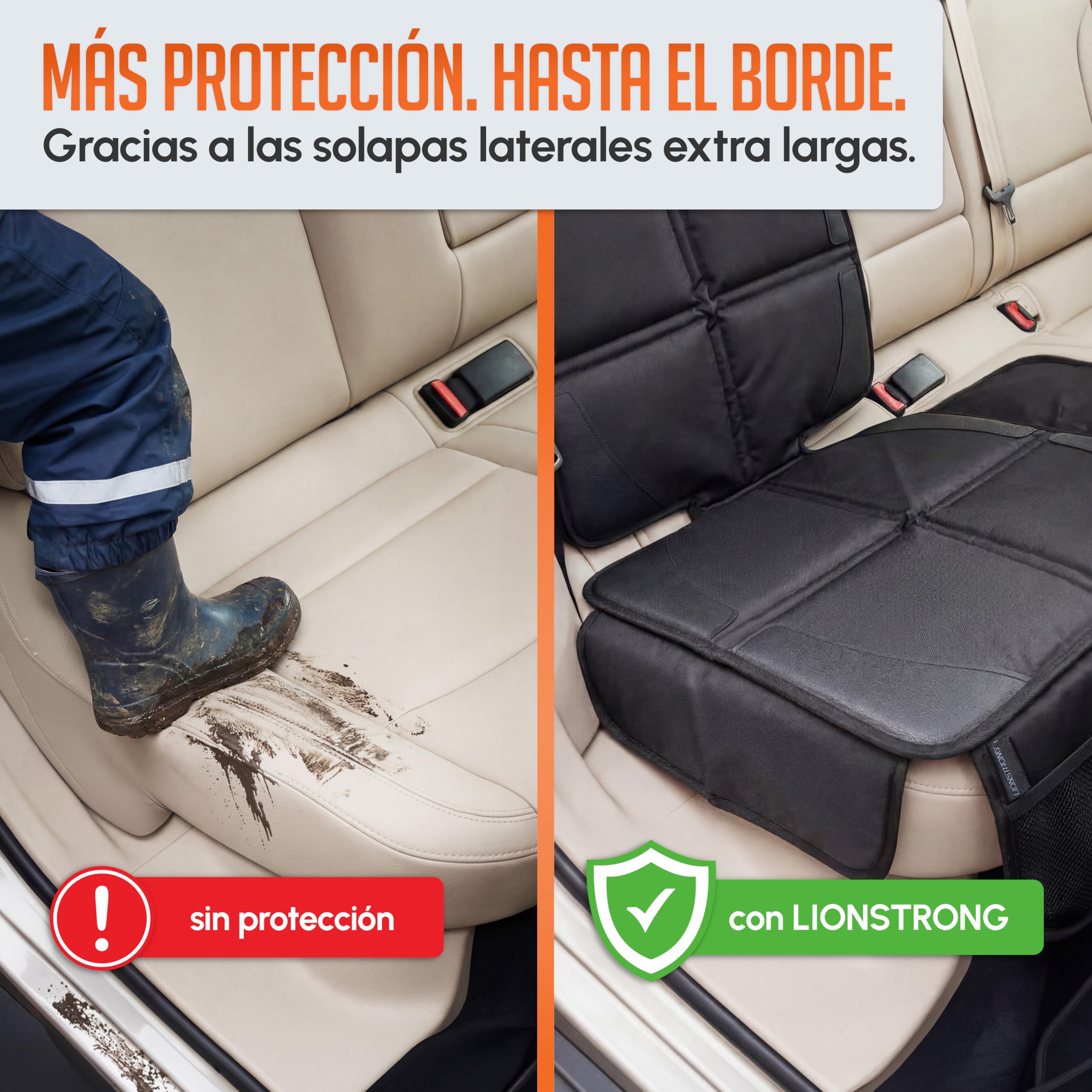 LIONSTRONG® Fundas para Sillas de Coche [Compatible ISOFIX] - Negro