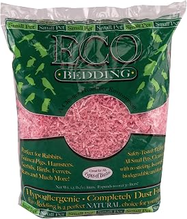FiberCore Eco Colors, Dust Free Paper Bedding for Small Pets and Birds, Made in The USA, 1.5lb/10L Expands to 30L, Pink