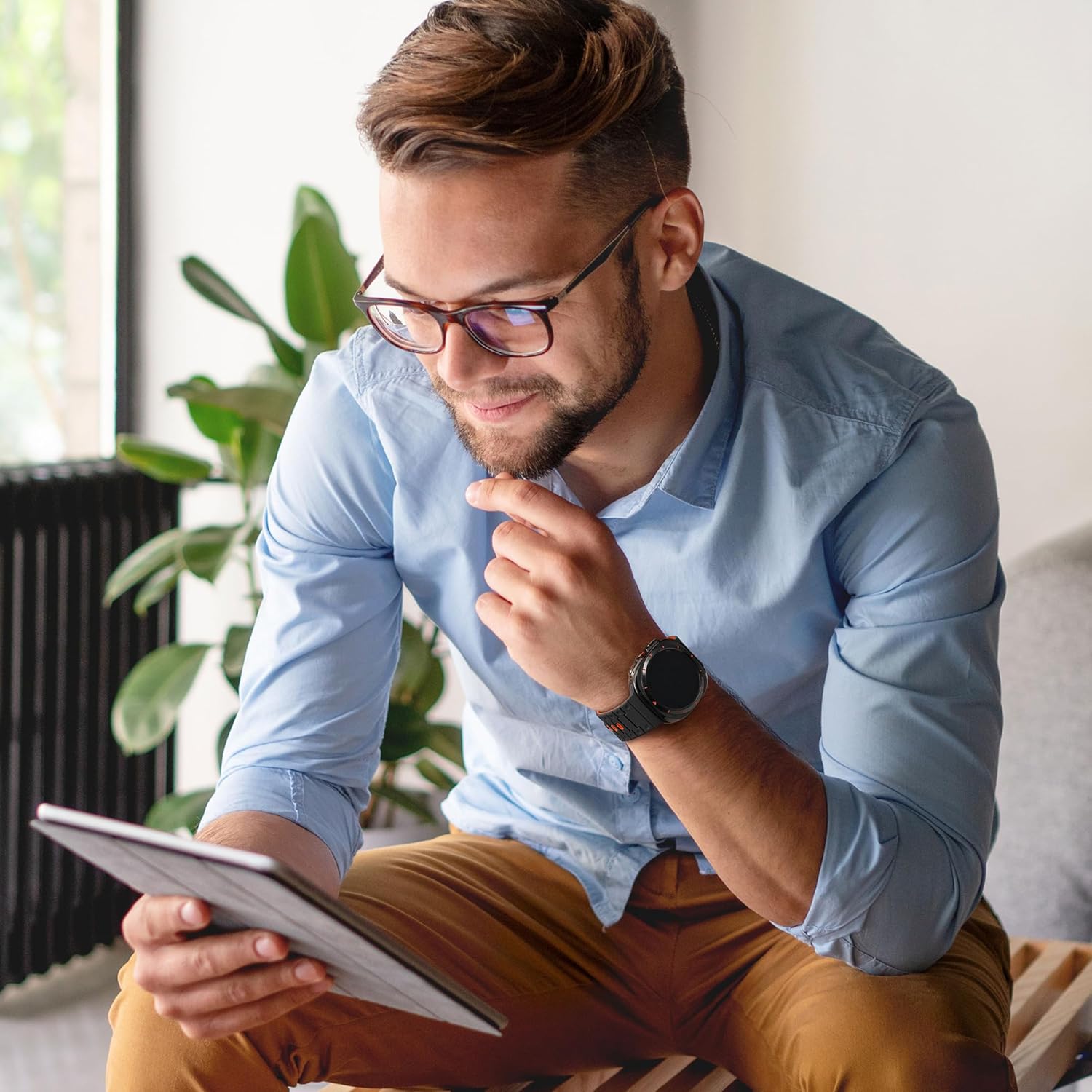 Bandletic Watchband Compatible with Samsung Galaxy Watch Ultra(2025/2024)Bands 47mm for Women, Silicone Strong Magnet Wristbands Adjustable Sport Strap for Galaxy Watch Ultra Bands for Man, Black Orange - Image 9