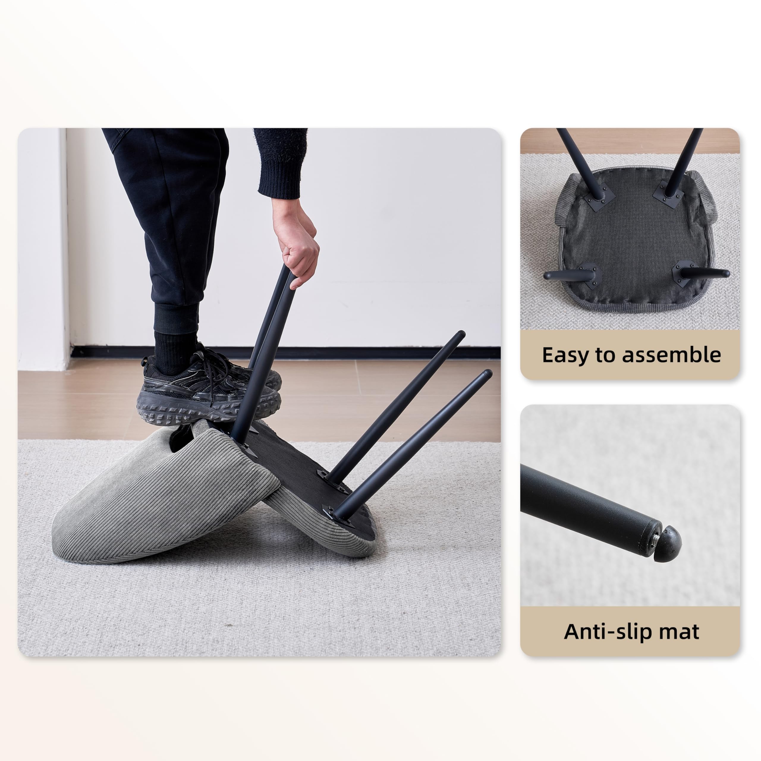 Esstisch und Stuhlset, Rechteckiger Esstisch 140 * 80 * 75 cm, 6 Gepolsterte Küchenstühle, 7 Teiliges Esszimmer und Stuhlset, für Esszimmer, Küche (Marmormuster + Grau)