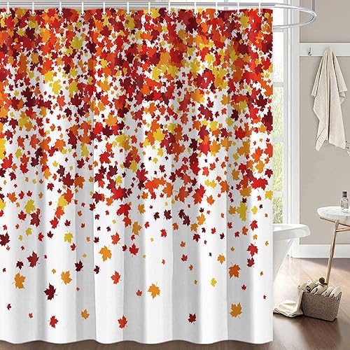 Miniatura 4 de Cortina de ducha de hojas de arce otoñal, cortinas de baño de cosecha de paisaje natural otoñal, 72 x 72 pulgadas