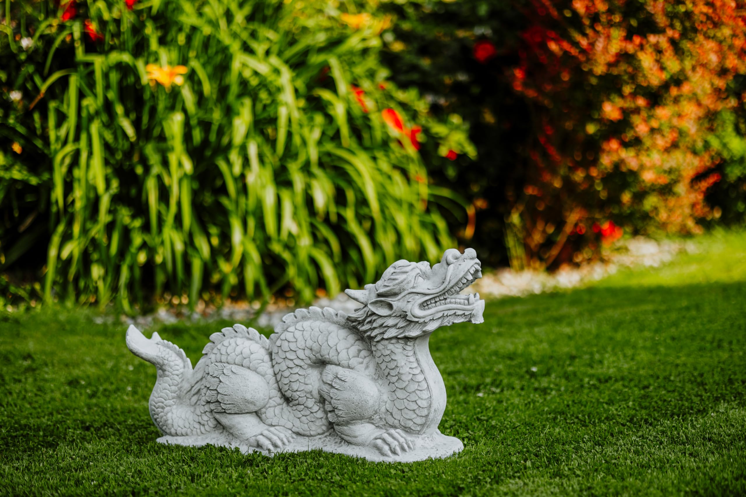 gartendekoparadies.de Grande Figure de Pierre Dragons Chinois Long en Pierre reconstituée, résistant au Gel