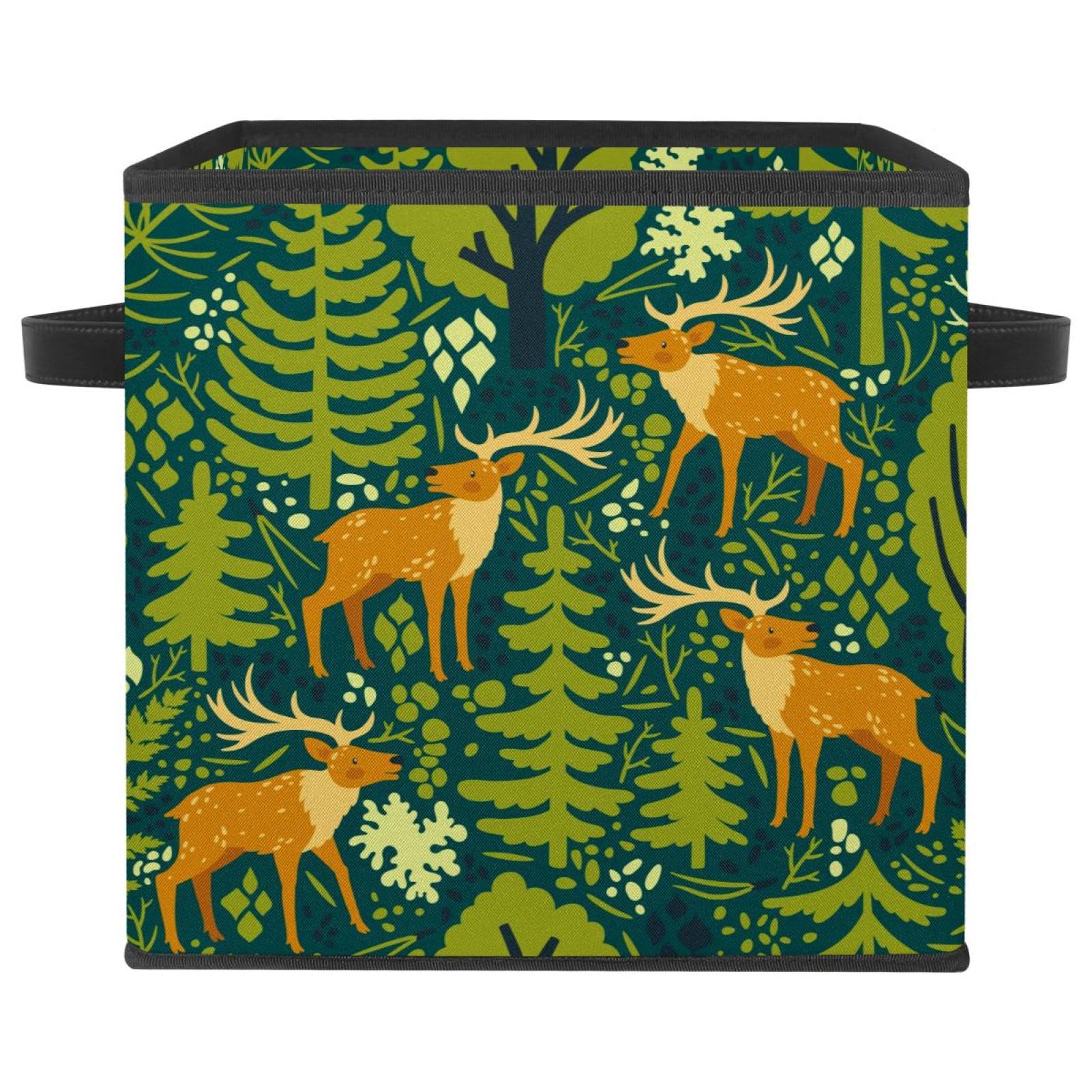 Bacs de rangement pliables pour jouet placard maison boîte tissu élan vert