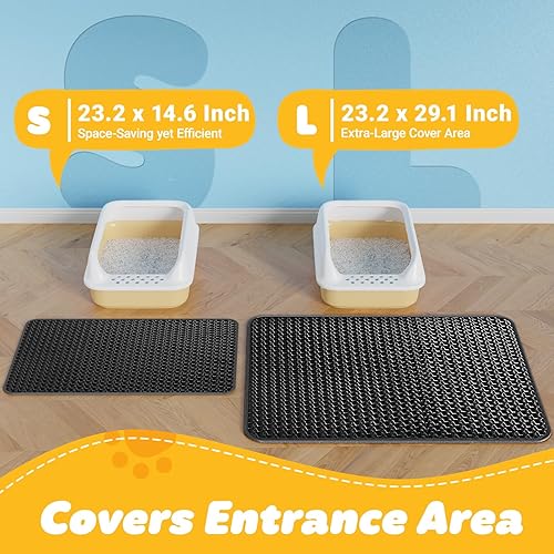 Miniatura 2 de Tapete de arena para gatos, tapete pequeño de 23.2 x 14.6 pulgadas, fácil de limpiar, impermeable, a prueba de orina, antideslizante, para piso,