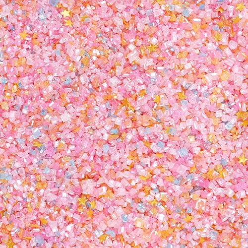 Miniatura 10 de Mezcla de estrellas con purpurina plateada comestible de lijado, chispas de azúcar comestible azul y morado para decoración de pasteles, azúcar de