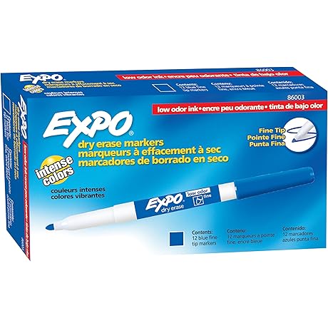 Expo Blue Dry-Erase Markers: Mark Boldly, Erase Cleanly