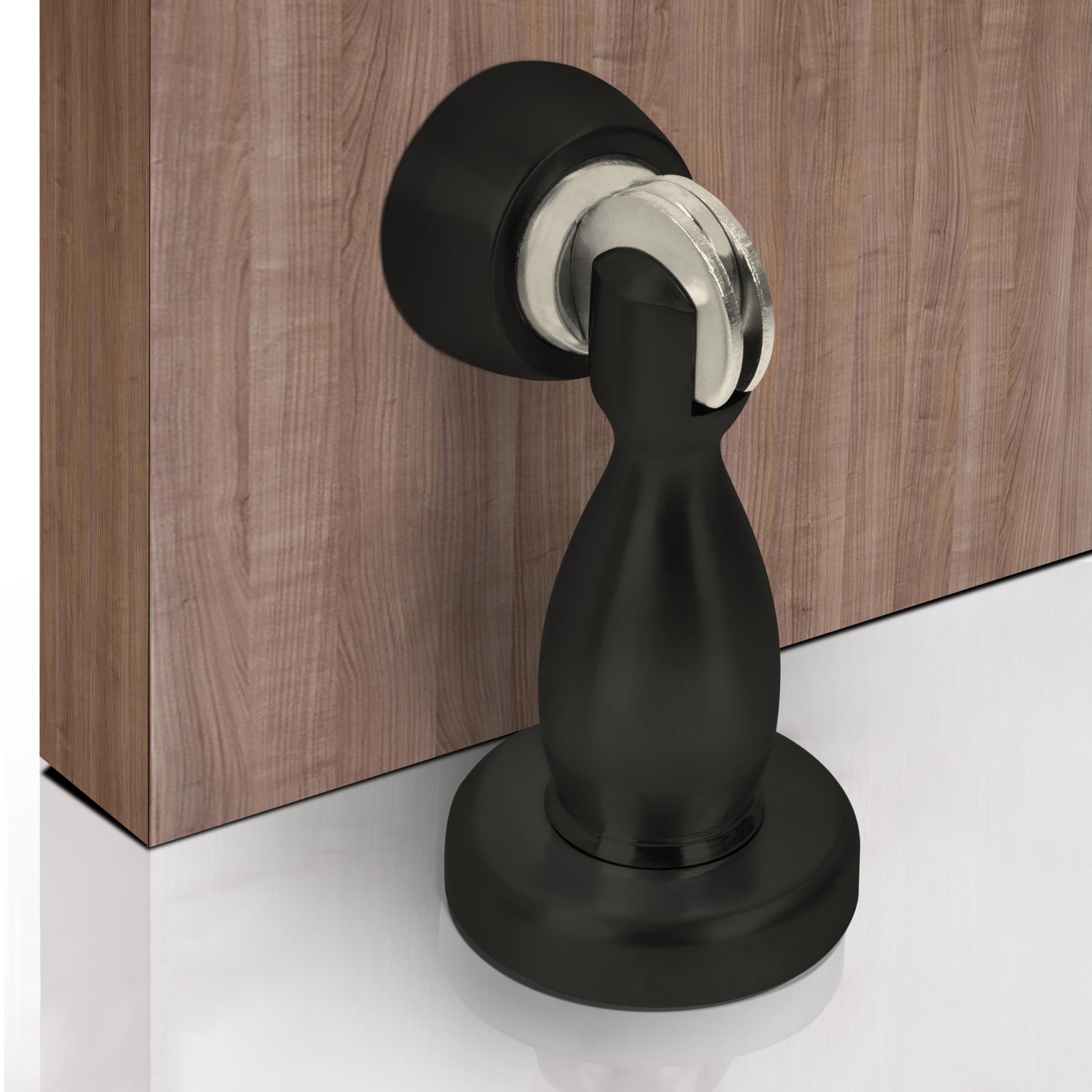 Ruboxa Door Stopper for Main Door/4 Inch Door Magnet Stopper/360 Degree Magnet Doors Catcher - Pack of 1 (Black)