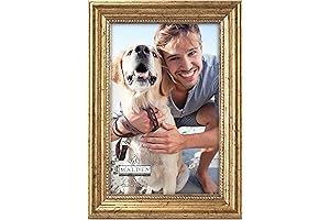 Malden International Designs 2177-46 Classic Wood 4x6 Gold Picture Frame