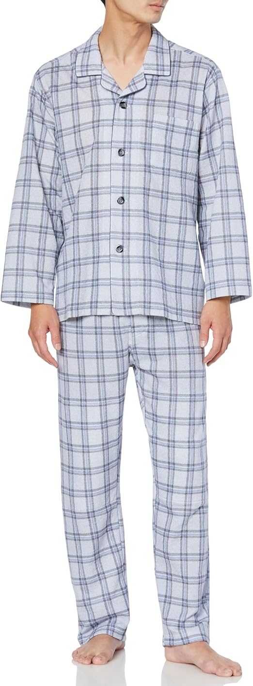 Amazon | [グンゼ] パジャマ 肩ももW保温/長袖長パンツ/パンツ前あき