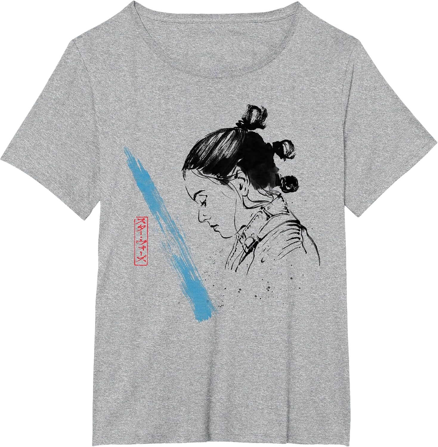 Star Wars The Last Jedi Rey Watercolor Sketch T-Shirt