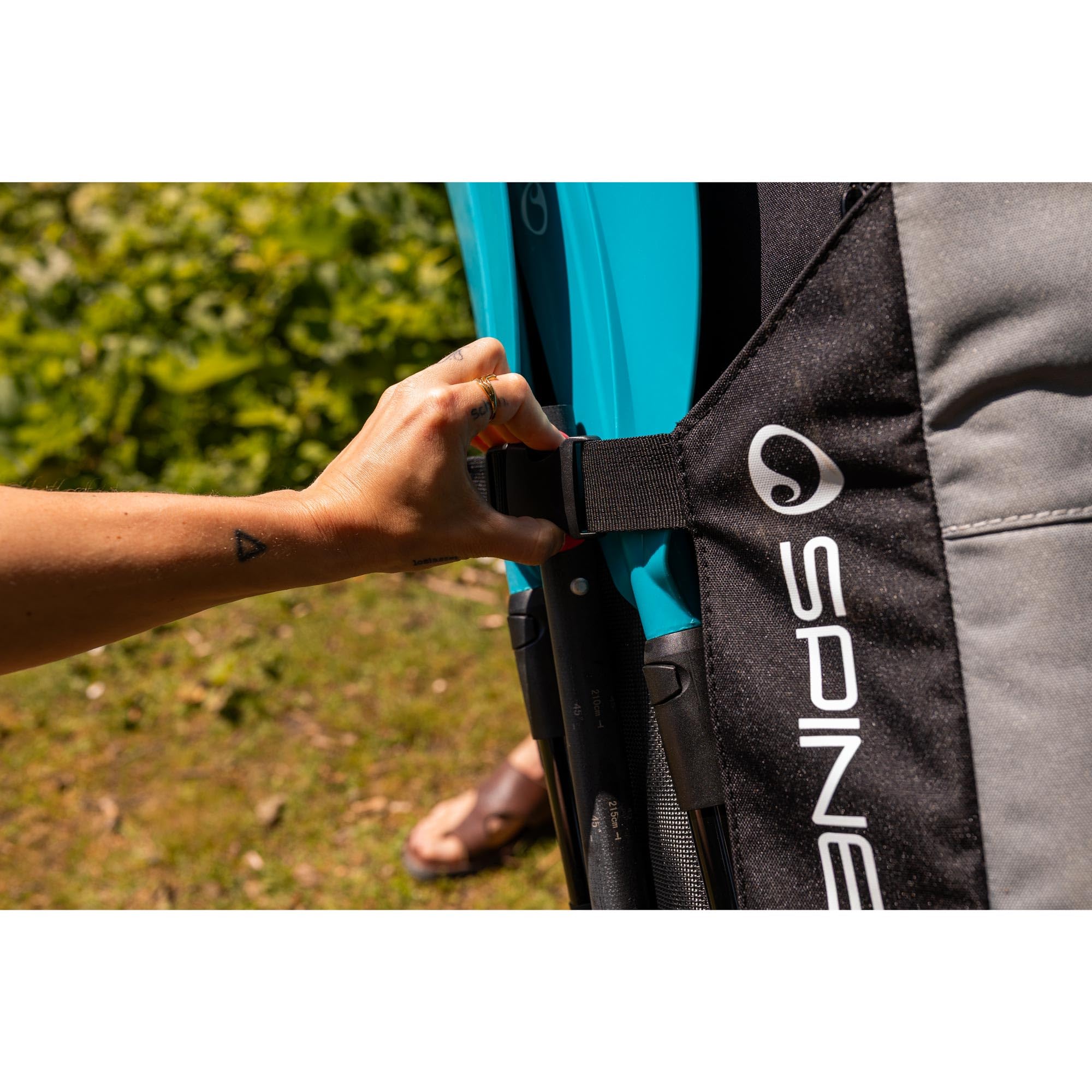 SPINERA Performance Kajak & SUP Tasche 173 L – Transporttasche mit Rucksack-Tragesystem für aufblasbare Kajaks und SUP Boards – Mesh-Belüftung & Zubehörfächer – 97 × 53 × 33 cm