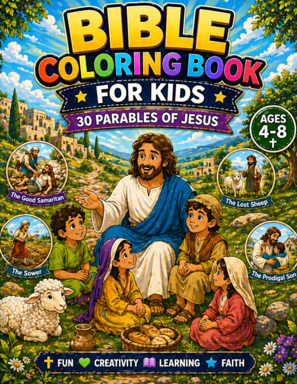 Bible Coloring Book for Kids: 30 Parables of Jesus