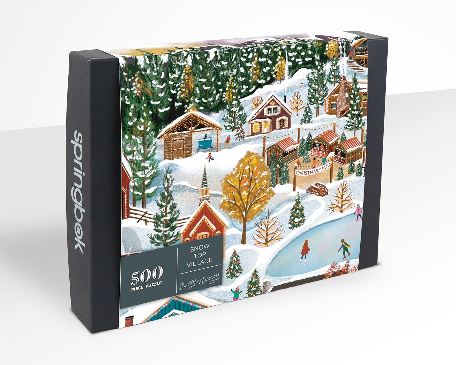 Springbok Snow Top Village Premium 500 Piece Holiday Jigsaw Puzzle for Adults - Limited Edition Christmas Collectible Puzzle