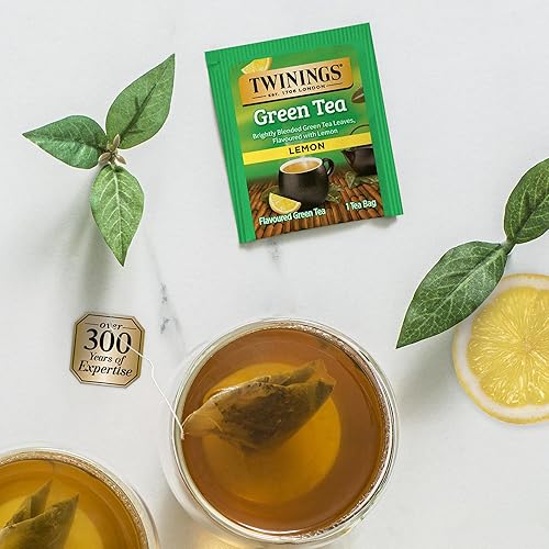 Miniatura 6 de Twinings Té verde con limón - Sabroso té verde con trozos de limón, bolsas de té con cafeína envueltas individualmente, 20 unidades