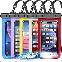 Vista 11 de Hasta 8.3" Paquete de 8 Multicolor Bolsa Universal Impermeable para Teléfono, Bolsa de Secado para Teléfono Impermeable Grande, Nivel de Protección