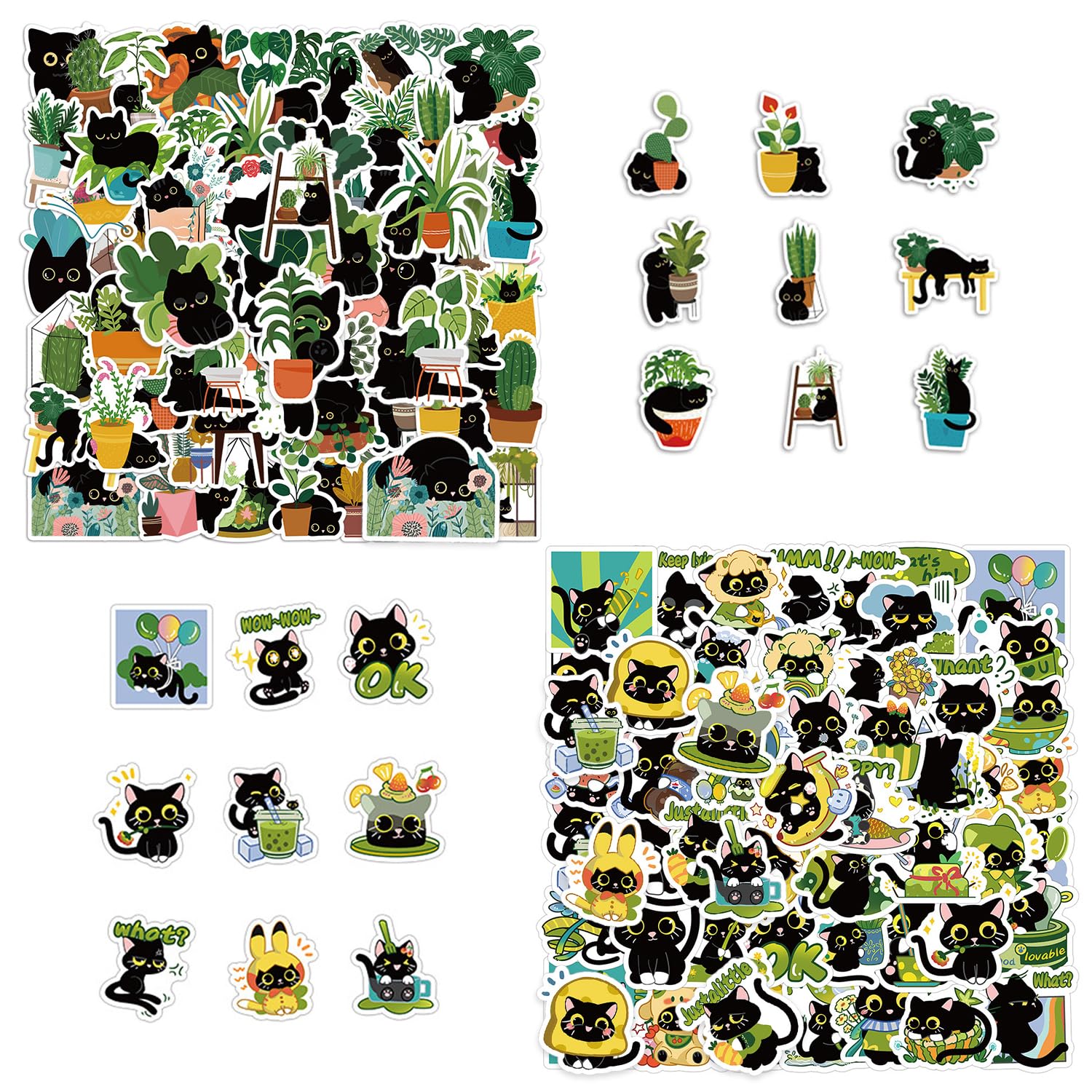 Ushxvg Multicolor 120 Black Cat Stickers, Animal Theme, Notebook Decoration, Creative Waterproof Stickers, Suitable For Skateboarding, Scrapbook Decoration.