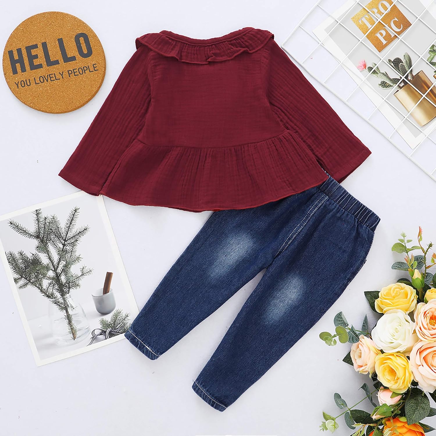 Baby Girl Clothes Toddler Girl Outfits Ruffle Shirt Pants Cute Infant Outfit Set Baby Girl Fall Winter Clothes - Image 3