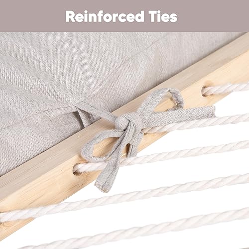 Miniatura 3 de SUNCREAT Almohada de hamaca desmontable extra grande para exteriores con lazos, café